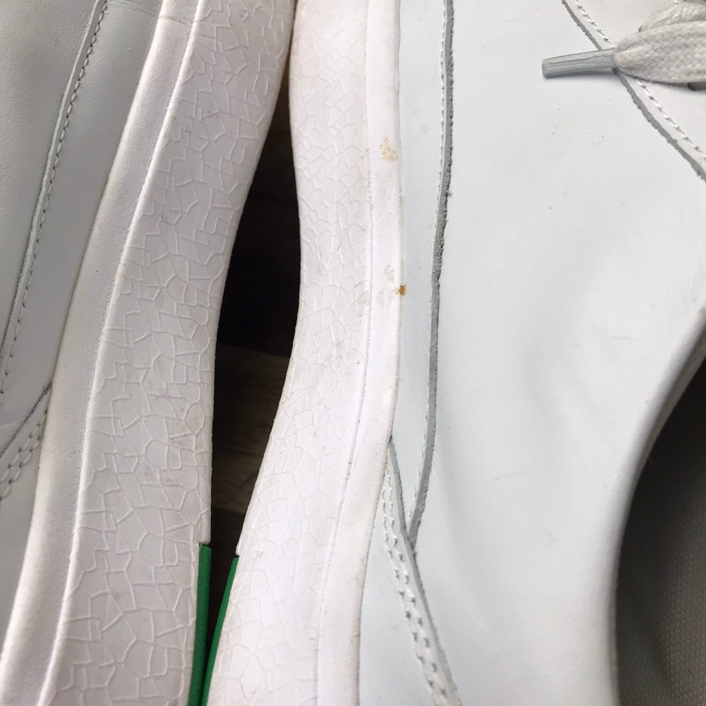 Kizik Vegas Sneakers M 11 W 12.5 White Green Leather Hands-Free Slip On Shoes - Picture 13 of 16